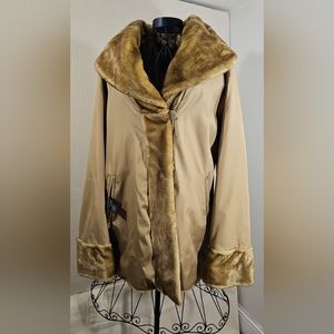 Vintage Dennis Basso Reversible Large Tan